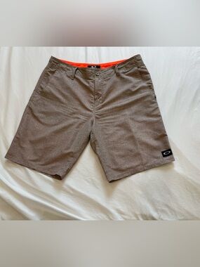Oakley Tan Board Shorts with Orange Inner Waistband Surf Swim